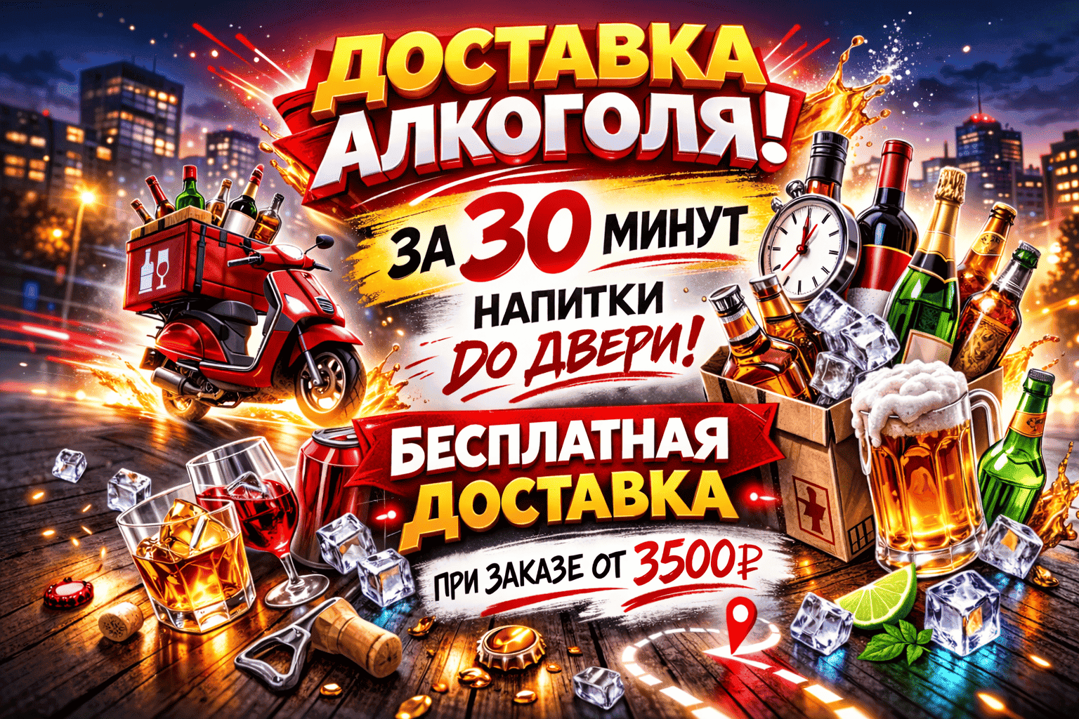 Акция на доставку алкоголя в Перми